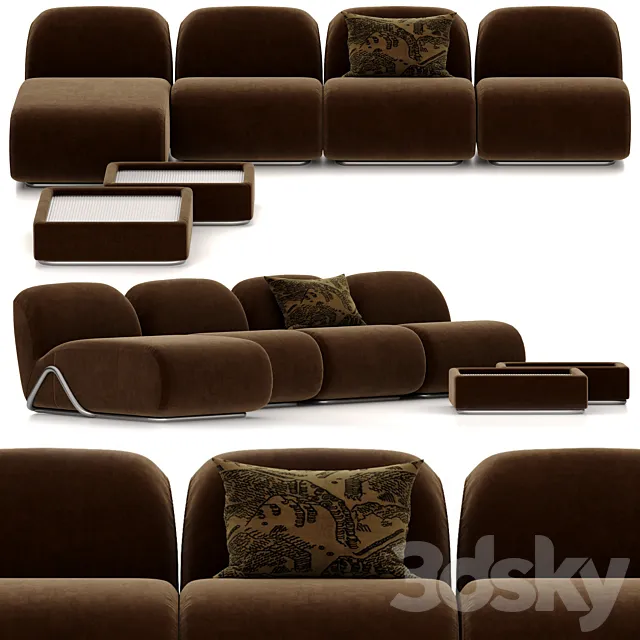 TACCHINI VICTORIA MODULAR SOFA 4 PLACES 3D Model