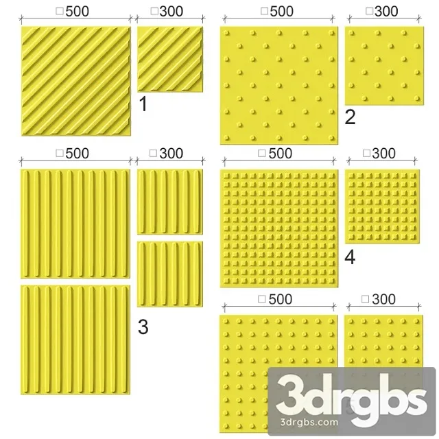 Tactile Tiles For Disabled 3D Model Free