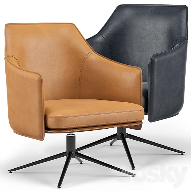 Tahoe Lounge Chair Cognac 3D Model