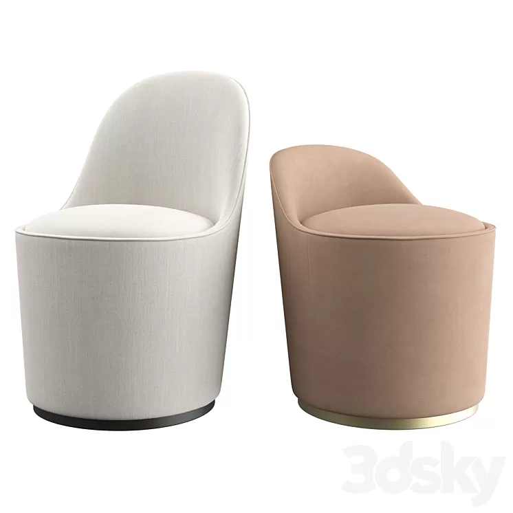 Tail Lounge High back + Low back by GUBI 3D Model