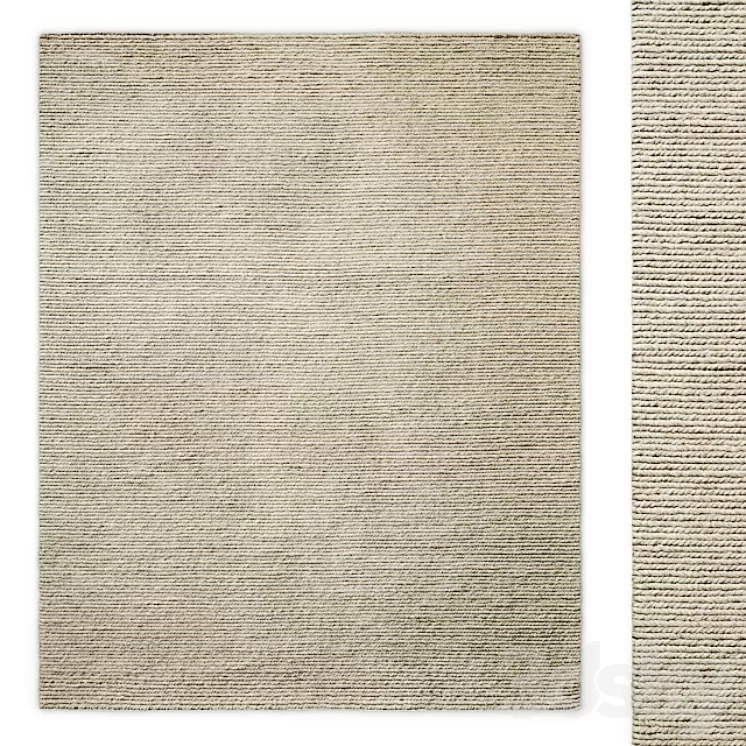 Tala Hand-Braided Wool Rug RH 3D Model