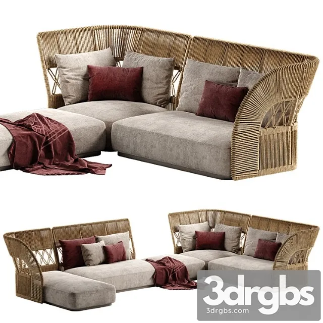 Talenti cliff deco sofa 2 2 3D Model Free