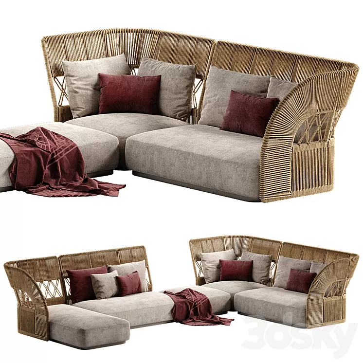 Talenti Cliff Deco sofa 2 3D Model