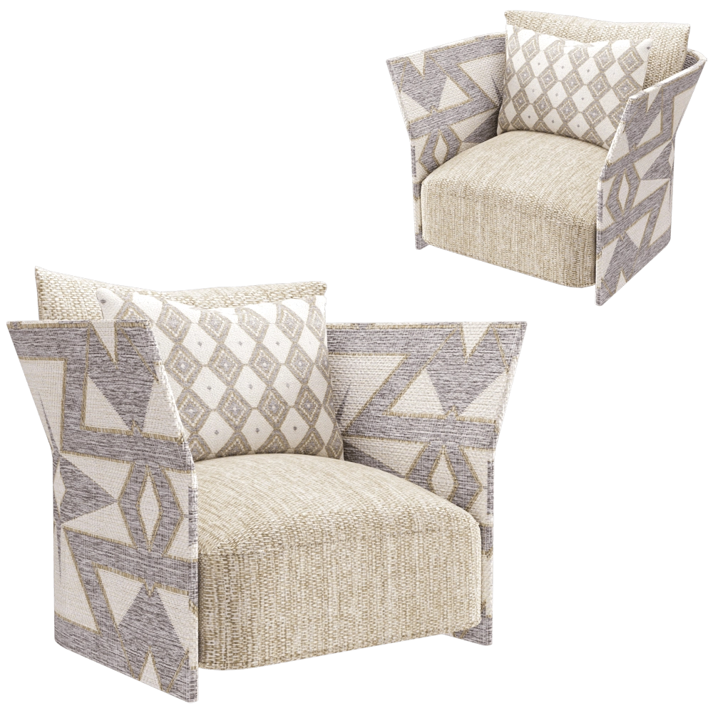 Talenti - Lounge armchair Cliff fabric 3D Model