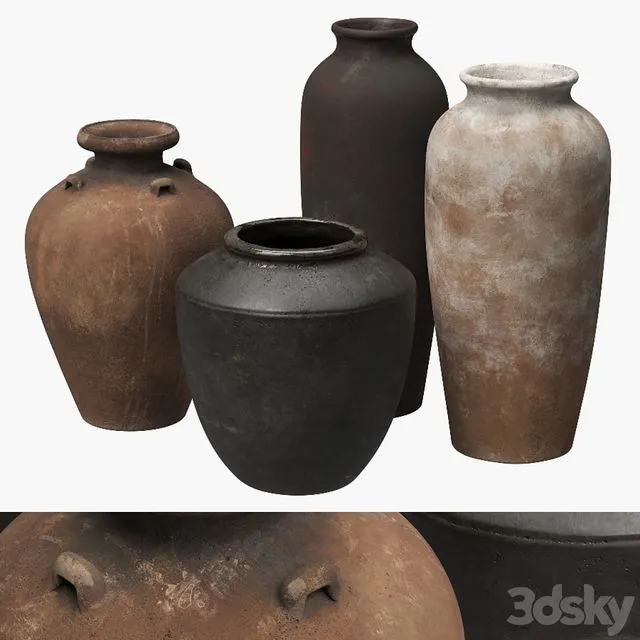Tall ceramic vases 3D Model