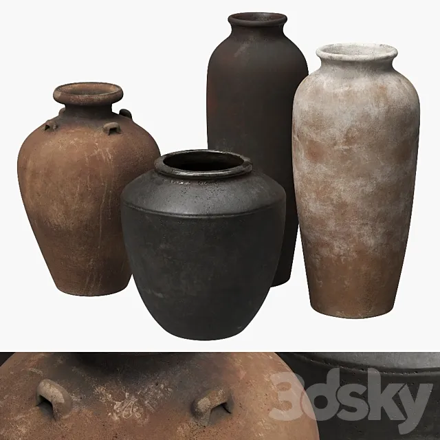 Tall ceramic vases 3D Model