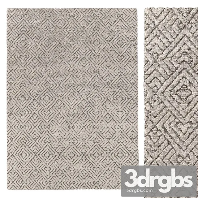 Talsari Hand Knotted Silk And Wool Rug 3D Model Free