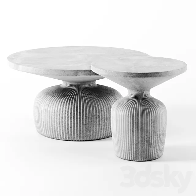 Tambor concrete tables by Westelm 3D Model