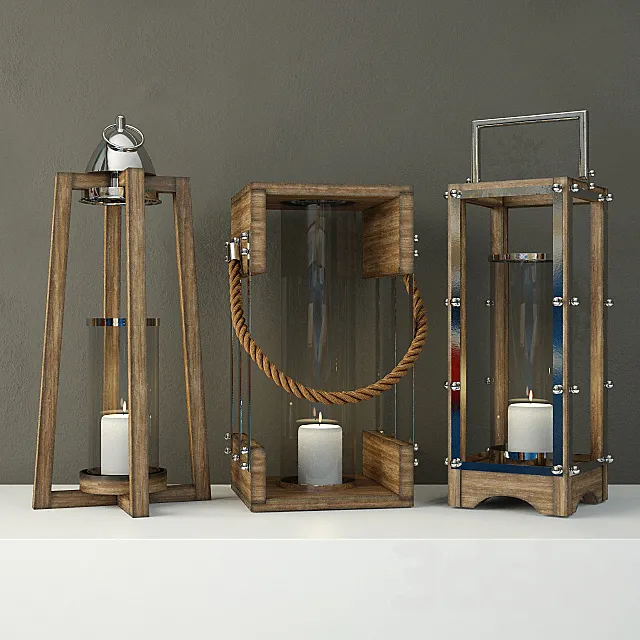 Tan Lanterns 3D Model