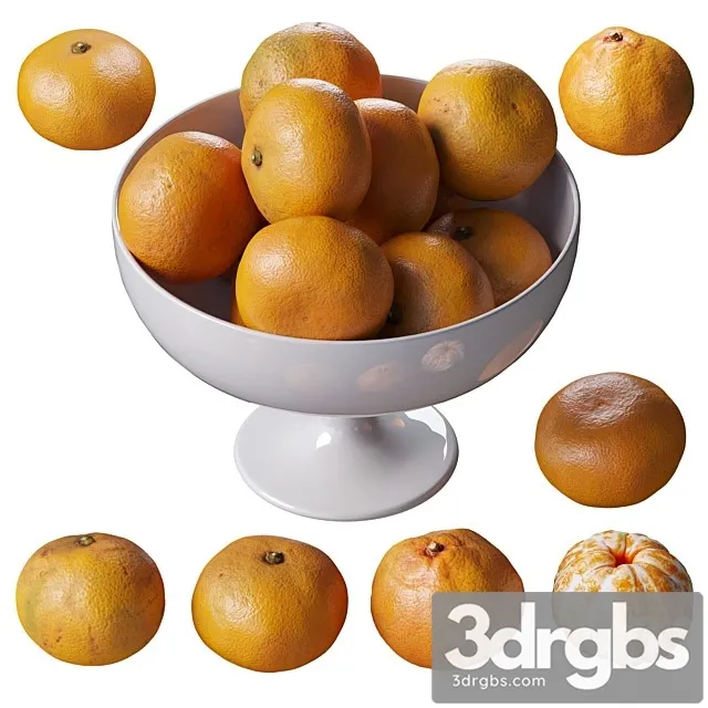 Tangerines in a Tall Bowl 3D Model Free