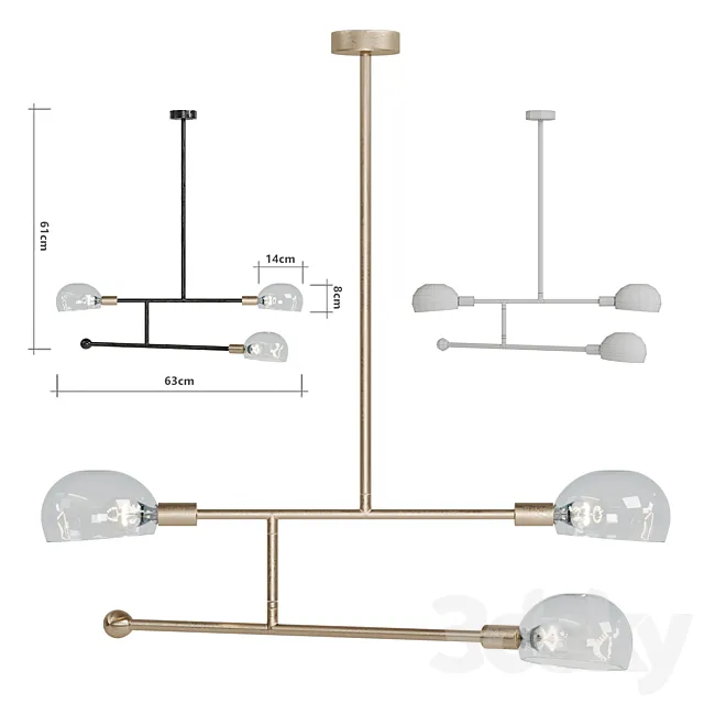 Tangle Chandelier Pendant 3D Model