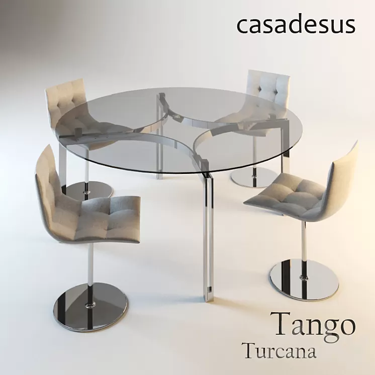 Tango round table and chair Turcana - Casadesus 3D Model