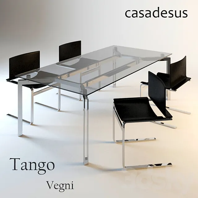 Tango table and chairs Vegni factory Casadesus 3DModel