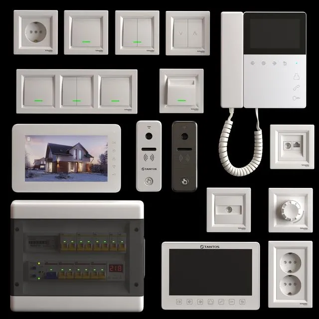 Tantos and Schneider Electric home electronics kit 3D Model