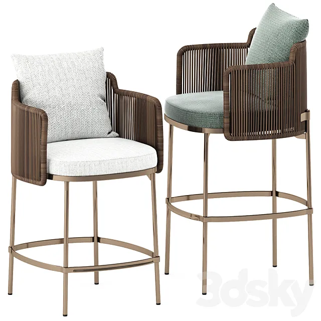 TAPE CORD OUTDOOR bar chair by Minotti 3DModel