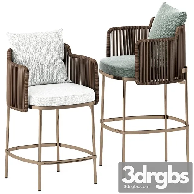 Tape cord outdoor bar chair by minotti