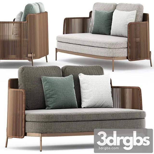 Tape cord outdoor garden sofa by minotti