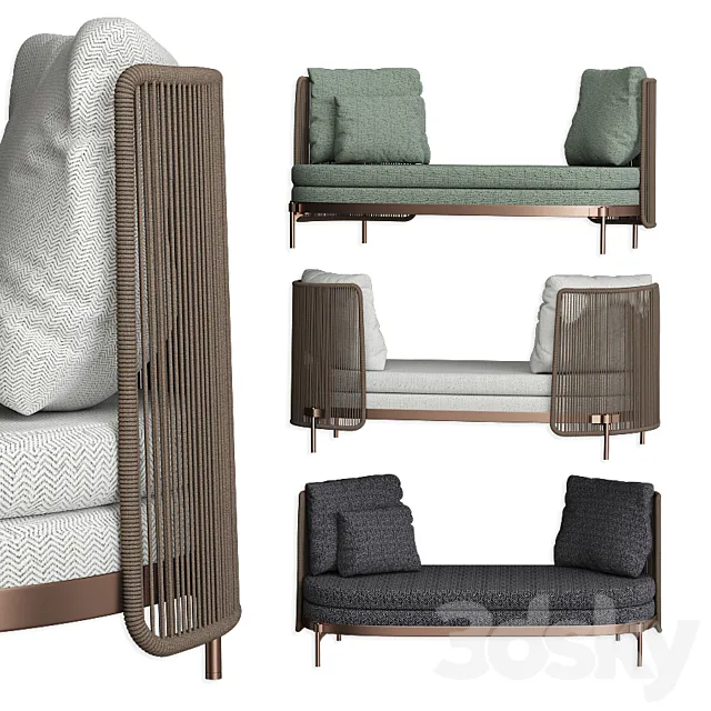 Tape Cord Outdoor Open Sofa Minotti 3DModel