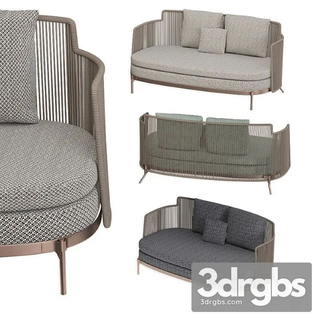 Tape Cord Outdoor Sofa Minotti 3D Model Free