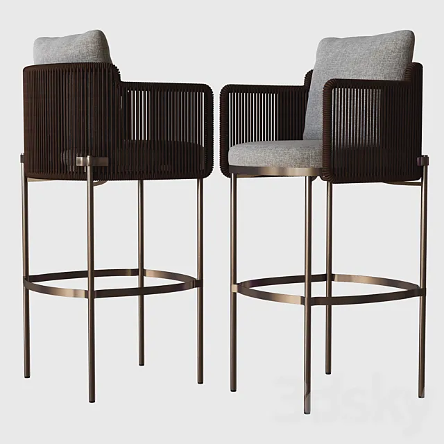 tape cord outdoor stool minotti 3DModel