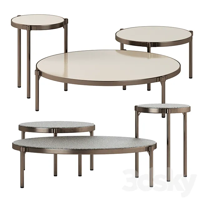 Tape Outdoor small tables by Minotti 3D Model