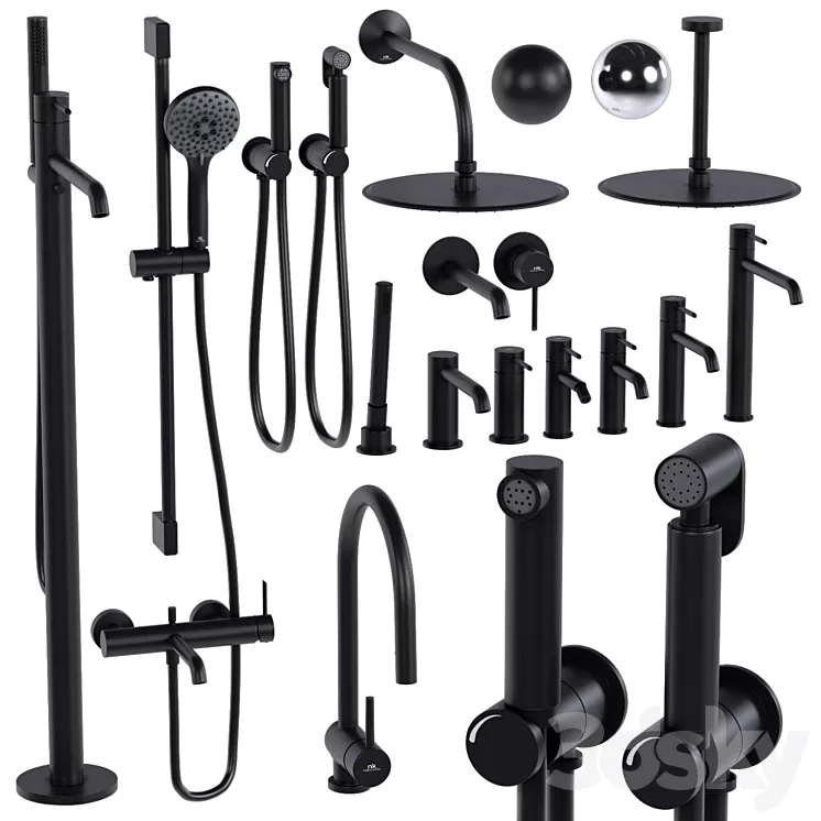 taps Noken Round by Porcelanosa Bathroom Faucet Taps set 3D Model Free