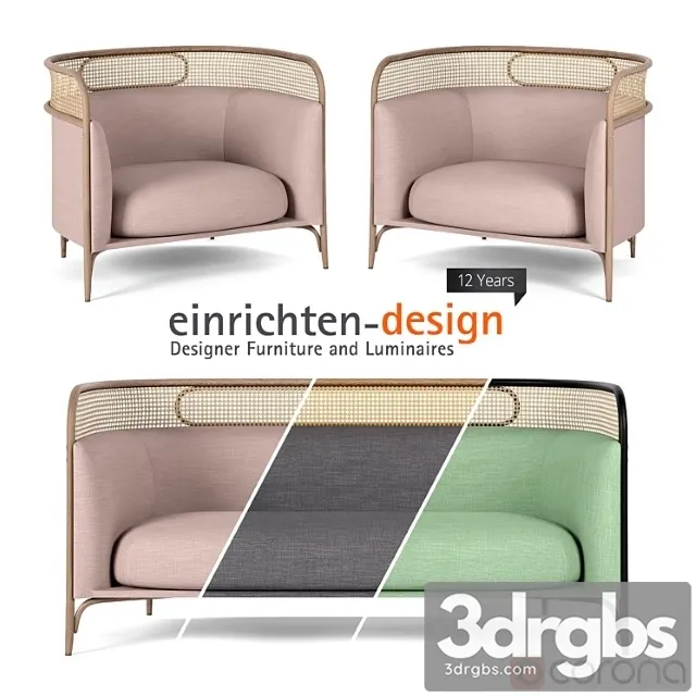 Targa lounge armchair and sofa 2 3D Model Free