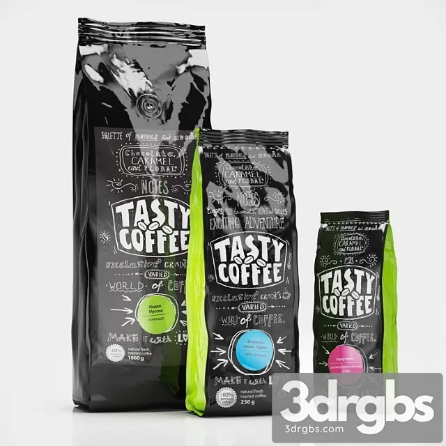 Tasty coffee coffee packaging 3D Model Free