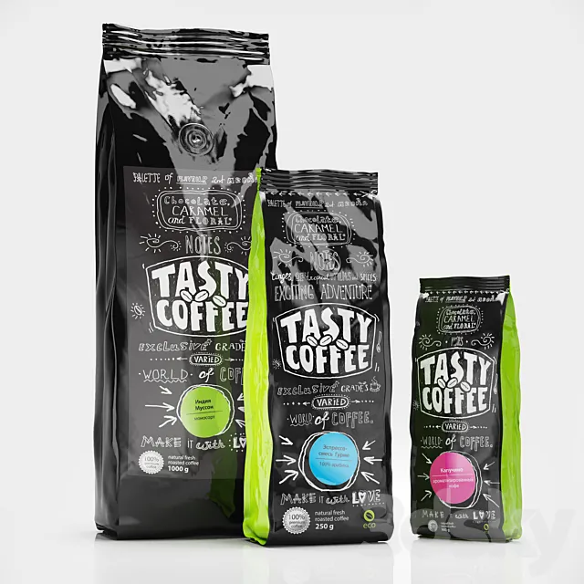 TASTY COFFEE coffee packaging 3D Model