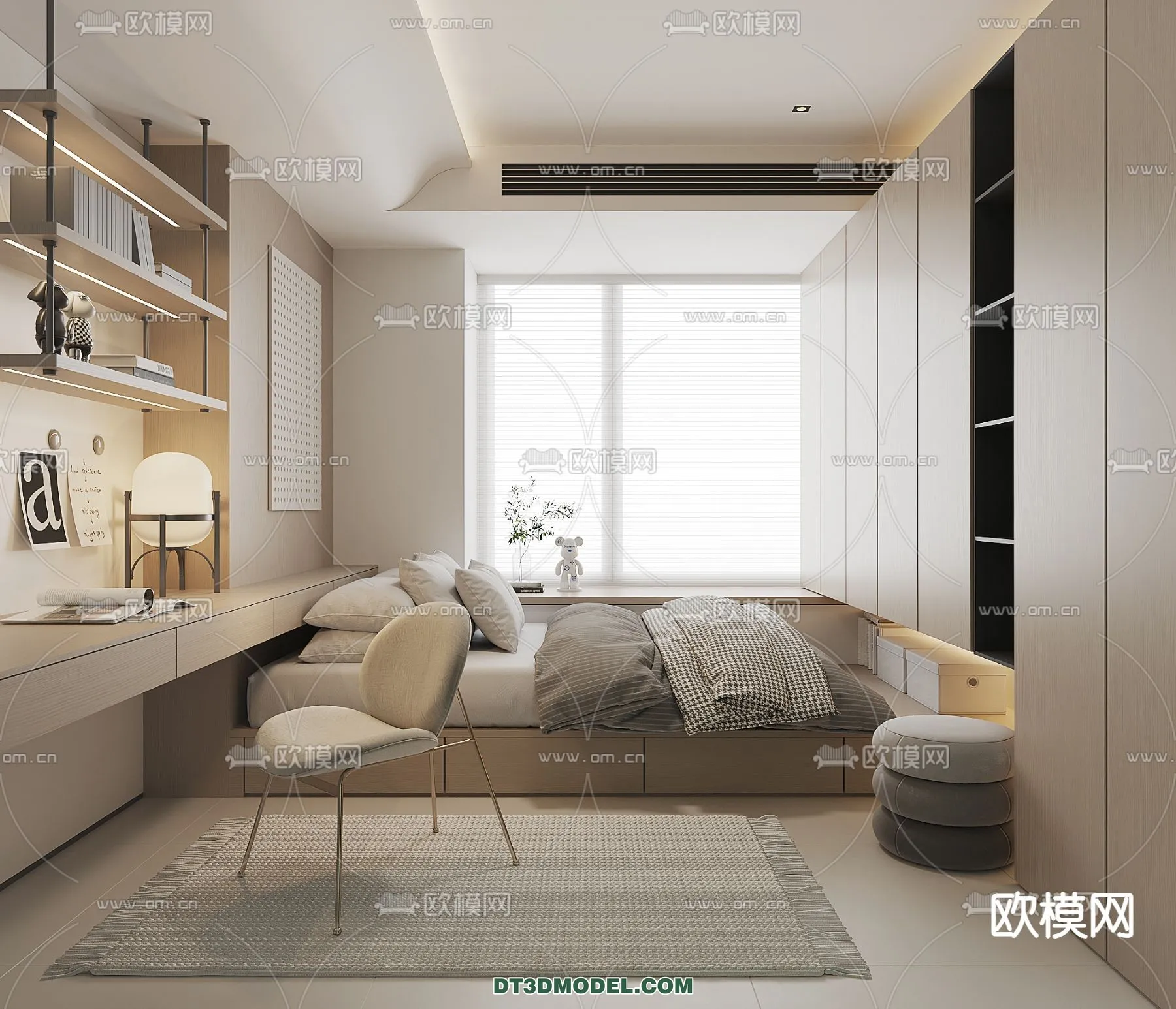 Tatami Bedroom - Japan Bedroom - 3D Scene - 058