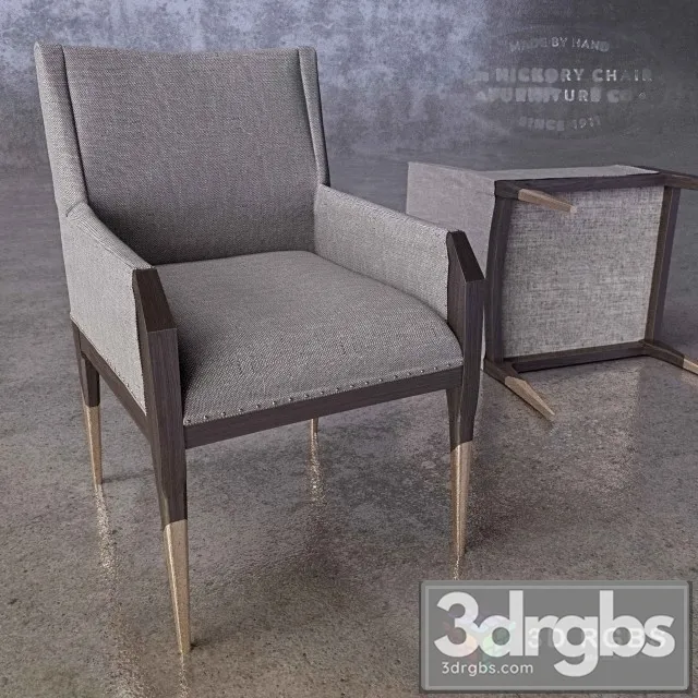 Tate Armchair Gilded Legs 3D Model Free