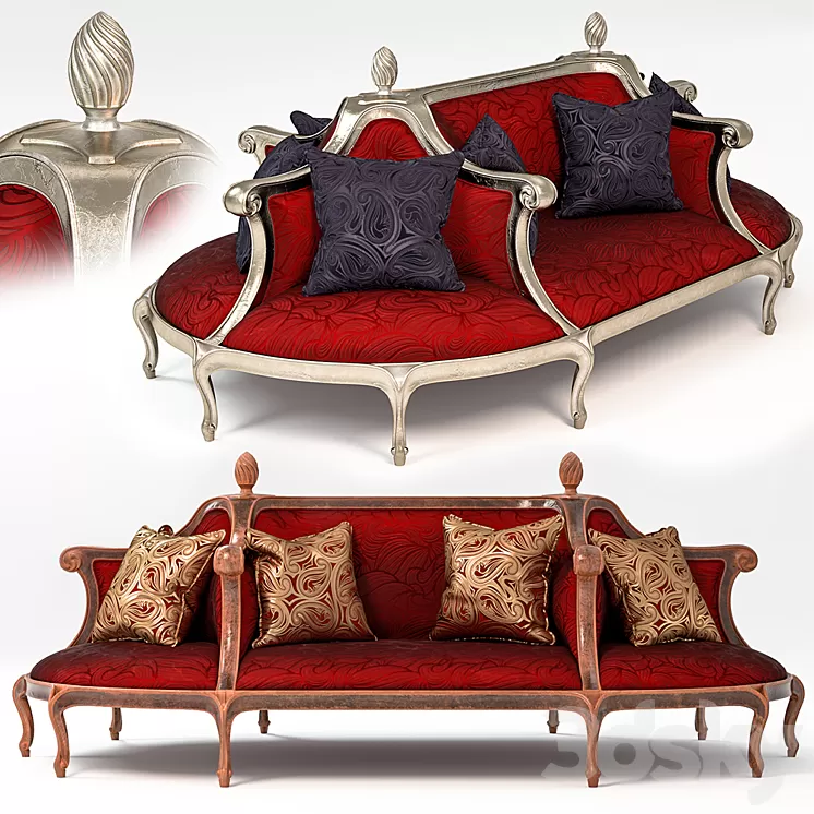 Tate Coversational Sofa 3D Model