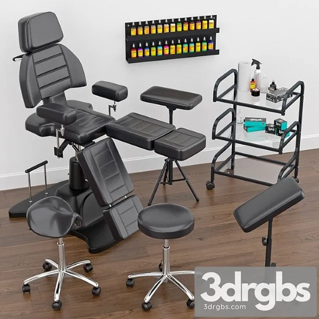 Tattoo furniture set 3D Model Free