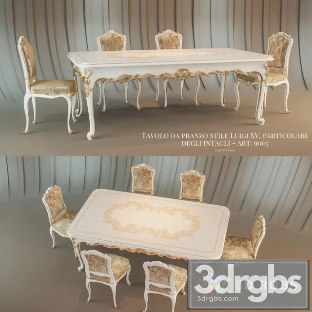 Tavolo Da Pranzo Venezia Stile Luigi XV 3D Model Free
