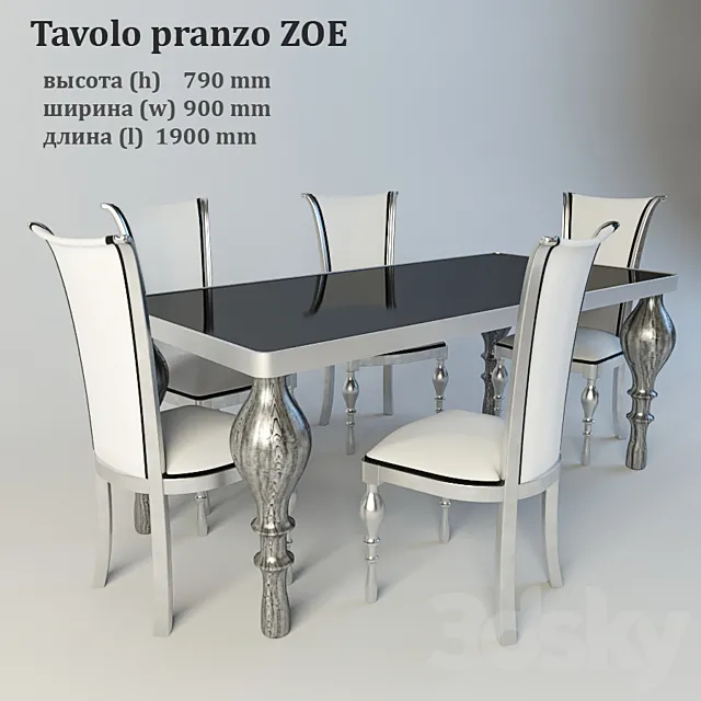 Tavolo pranzo ZOE 3D Model