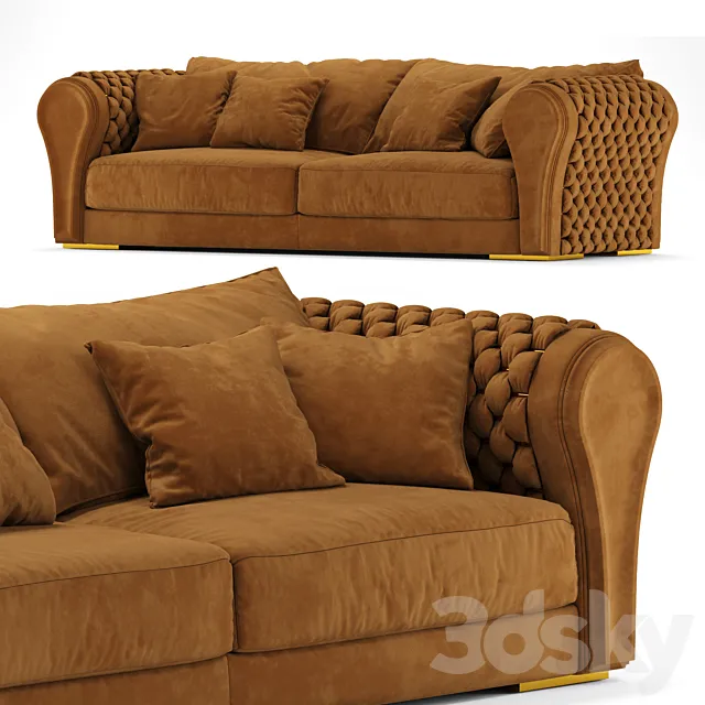 Taylor Llorente Furniture Luxury Leather Sofa Woven Leather brown 3DModel