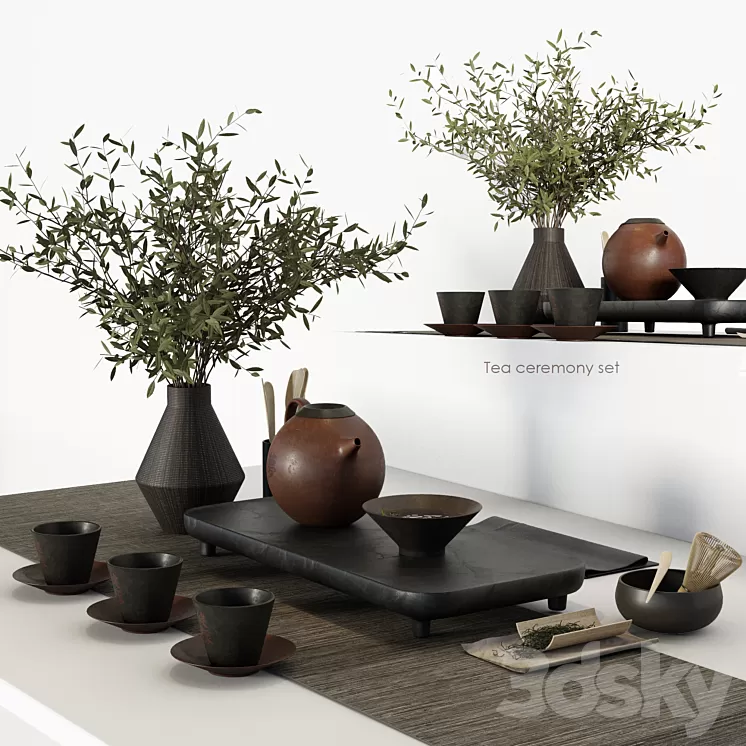 Tea ceremony set 3D Model