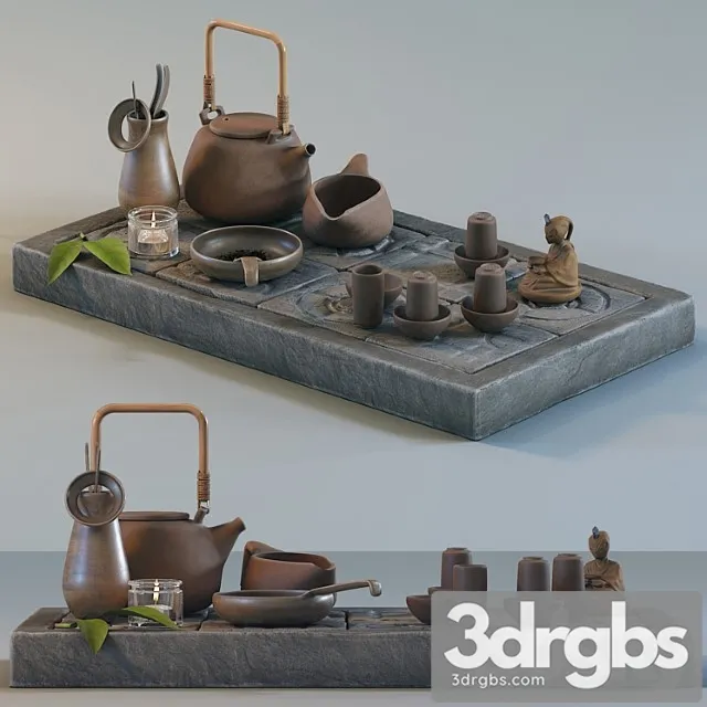 Tea ceremony set_2 3D Model Free