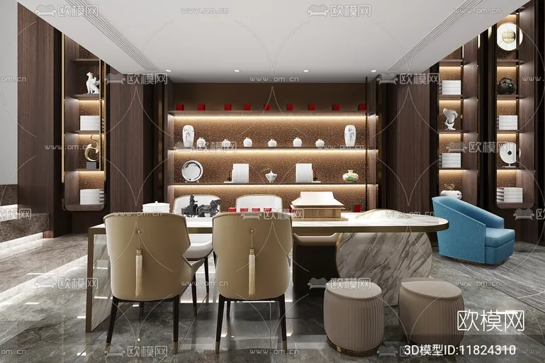 TEA ROOM - 3D Model For Interior Design - 10917