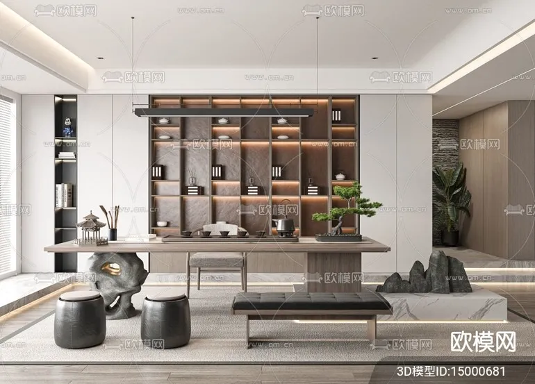 TEA ROOM - 3D Model For Interior Design - 10971