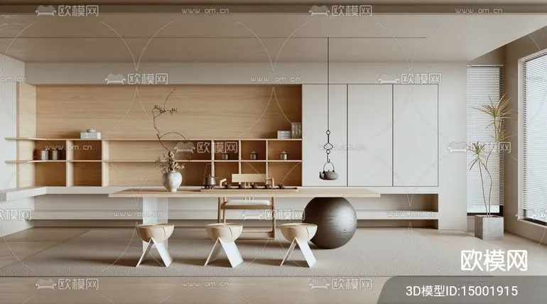 TEA ROOM - 3D Model For Interior Design - 10974