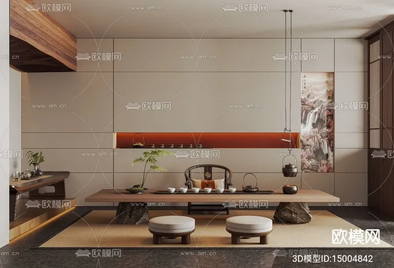 TEA ROOM - 3D Model For Interior Design - 10981