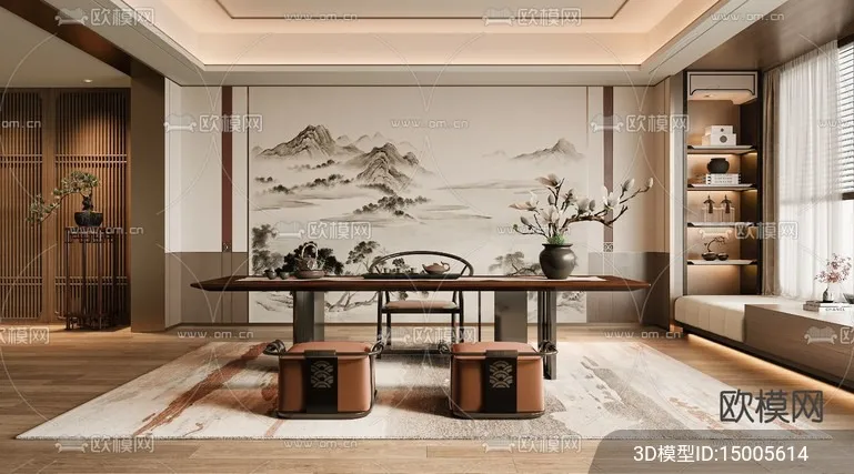 TEA ROOM - 3D Model For Interior Design - 10984