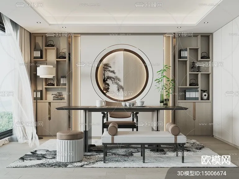 TEA ROOM - 3D Model For Interior Design - 10987