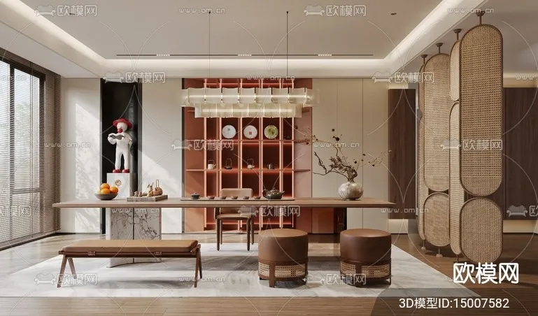 TEA ROOM - 3D Model For Interior Design - 10991