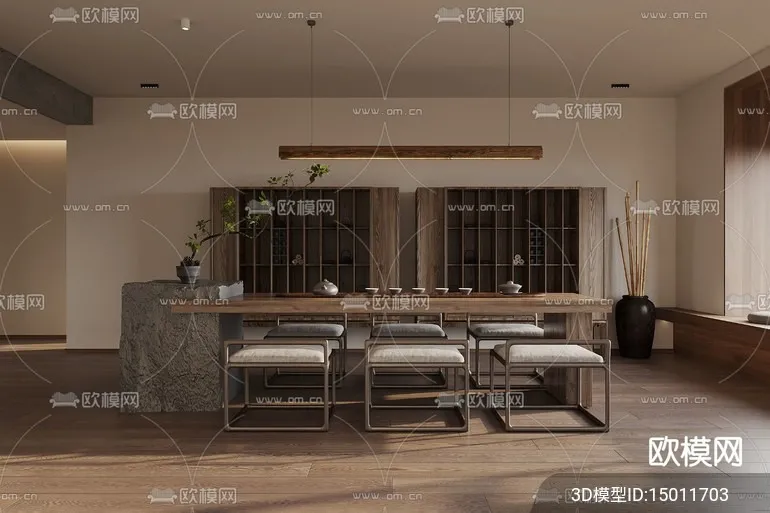 TEA ROOM - 3D Model For Interior Design - 10998