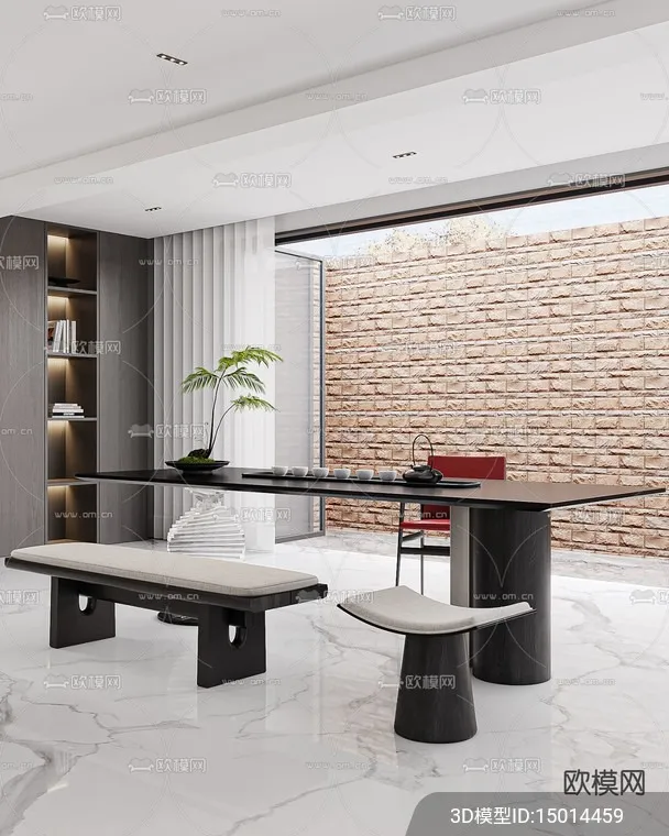 TEA ROOM - 3D Model For Interior Design - 11002