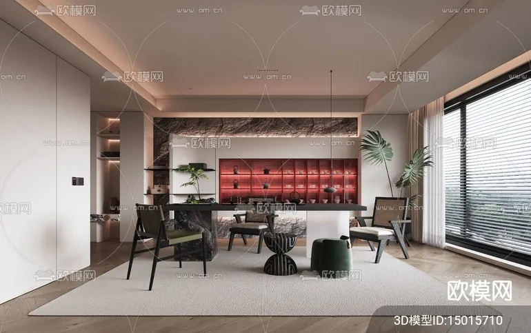 TEA ROOM - 3D Model For Interior Design - 11006