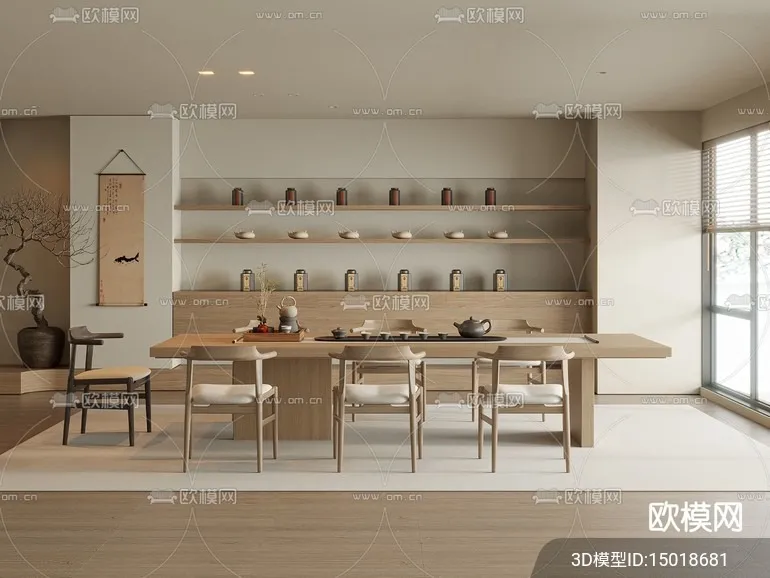TEA ROOM - 3D Model For Interior Design - 11013