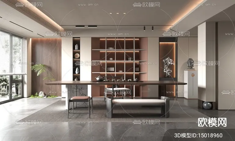 TEA ROOM - 3D Model For Interior Design - 11015